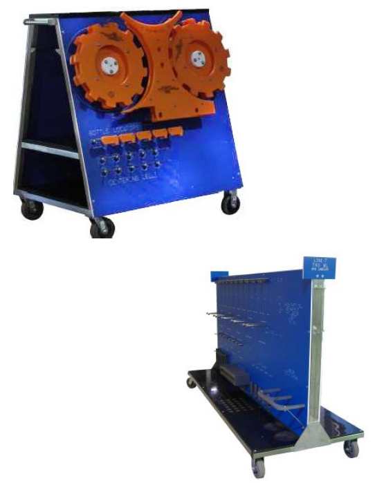 Change Part Storage Solutions, Bottle filler change part trolley, Star Wheels Storage Solutions